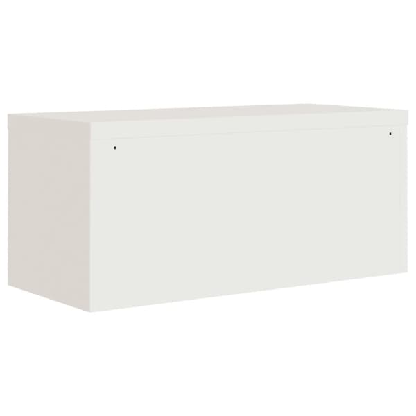 Dokumentskåp vit 90x40x220 cm stål