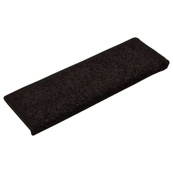 Trappmattor 15 st 65x21x4 cm svarta rektangulära kanter