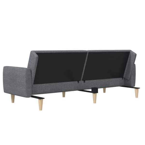 Bäddsoffa 2-sits ljusgrå tyg