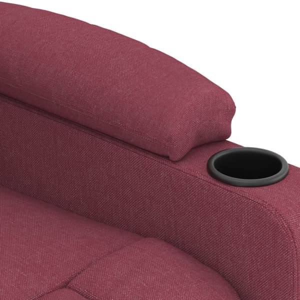 Elektrisk reclinerfåtölj vinröd tyg