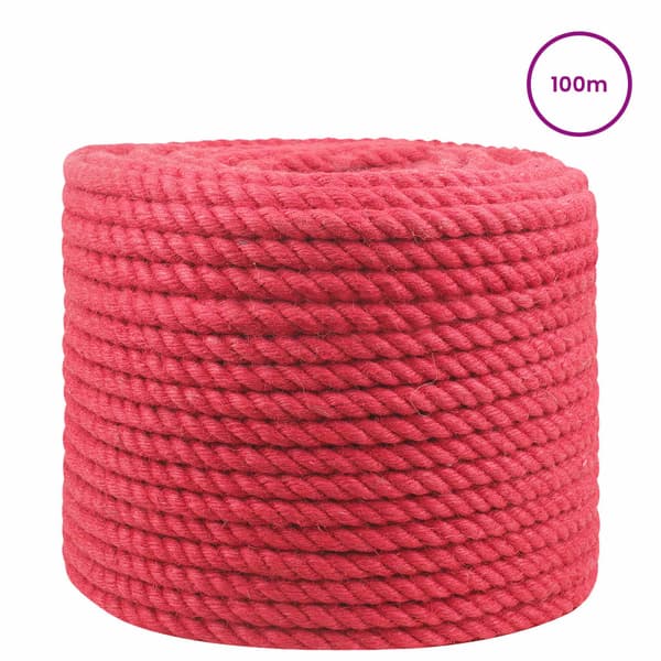 Juterep Röd 100% Tossa jute