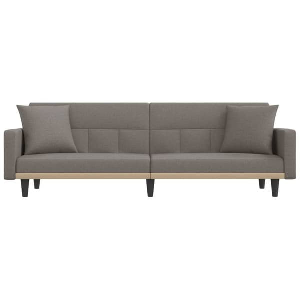 Bäddsoffa med kuddar taupe tyg