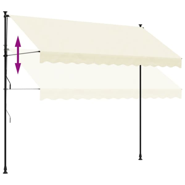 Markis infällbar gräddvit 300x150 cm tyg och stål