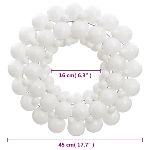 Julkrans vit 45 cm polystyren