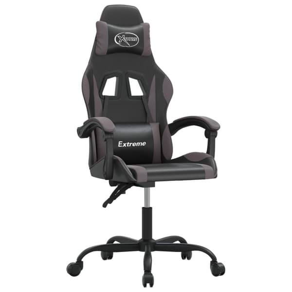 Gamingstol svart och grå konstläder