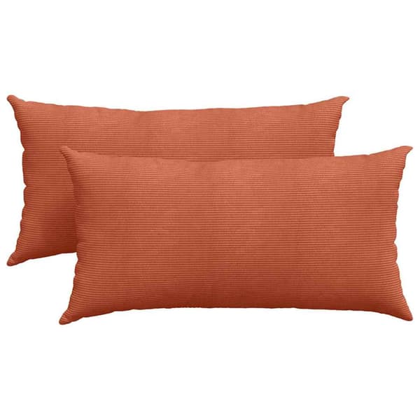 Sofakuddar 2 pcs Röd orange 80 x 40 cm Kordread tyg