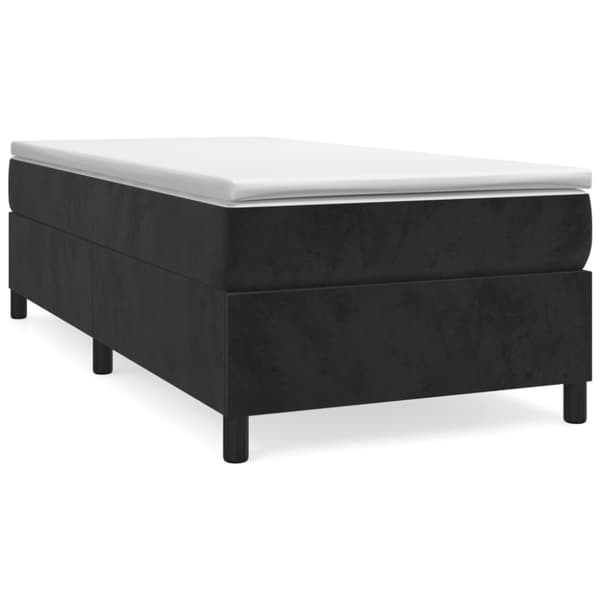 Boxspring-sängram svart 90x190 cm sammet