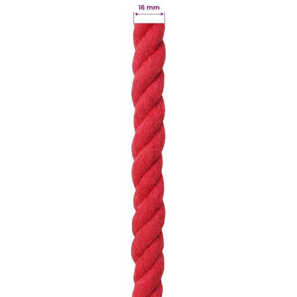 Rep Röd 1,6 x 1,6 x 2500 cm Bomull