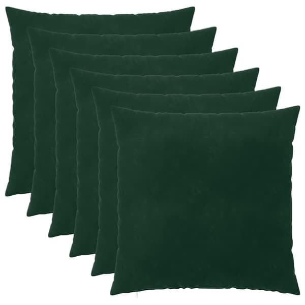 Kuddöverdrag 6 st HEERLEN Mörkgrön 80 x 80 cm Sammet