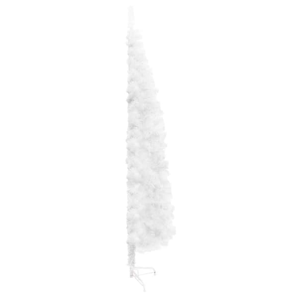 Smal halv plastgran med stativ vit 120 cm