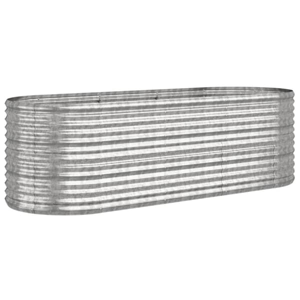 Odlingslåda galvaniserat stål 224x80x68 cm silver