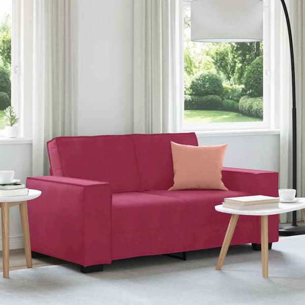 2-sitssoffa vinröd 160x78x84 cm sammet