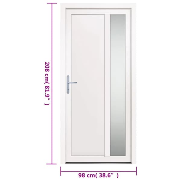 Ytterdörr vit 98x208 cm PVC
