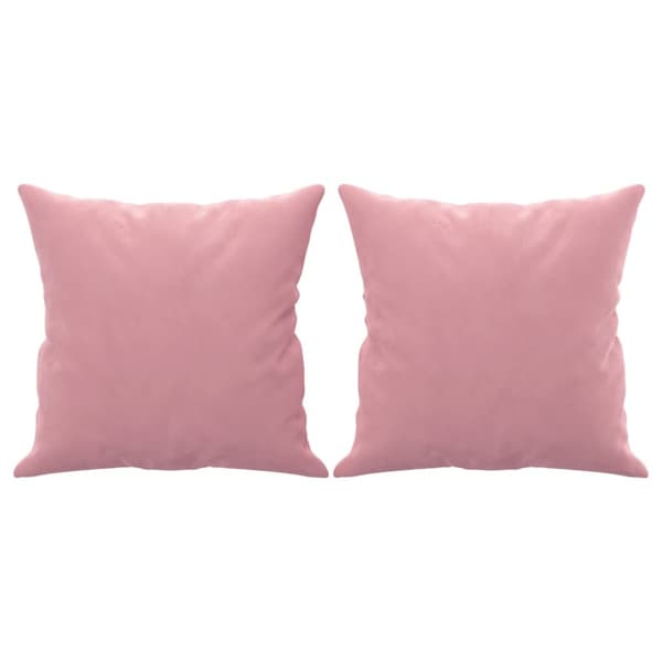 2-sitssoffa med prydnadskuddar rosa 140 cm sammet