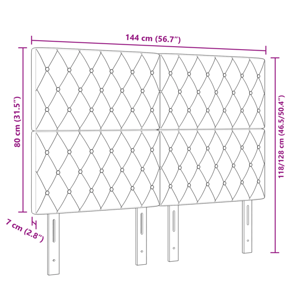 Huvudgavel Mörkblå 144 cm Sammet
