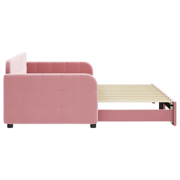 Dagbädd utdragbar rosa 90x200 cm sammet