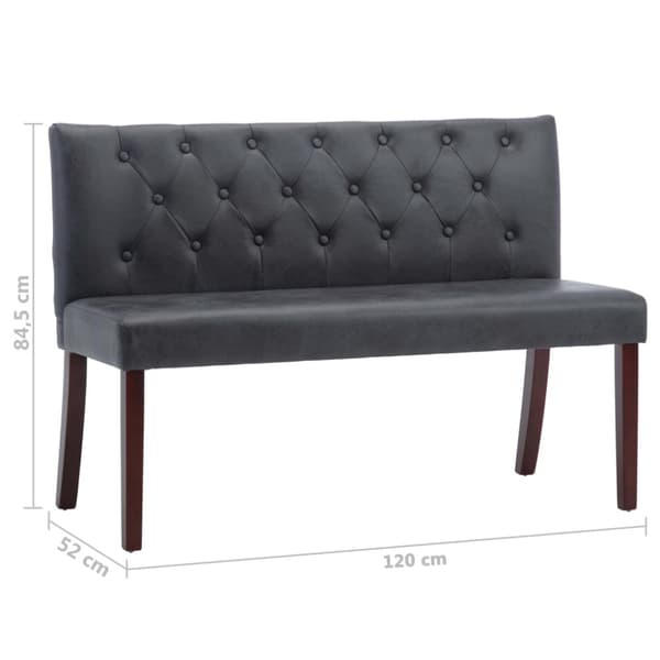 Bänk 120 cm konstmocka grå