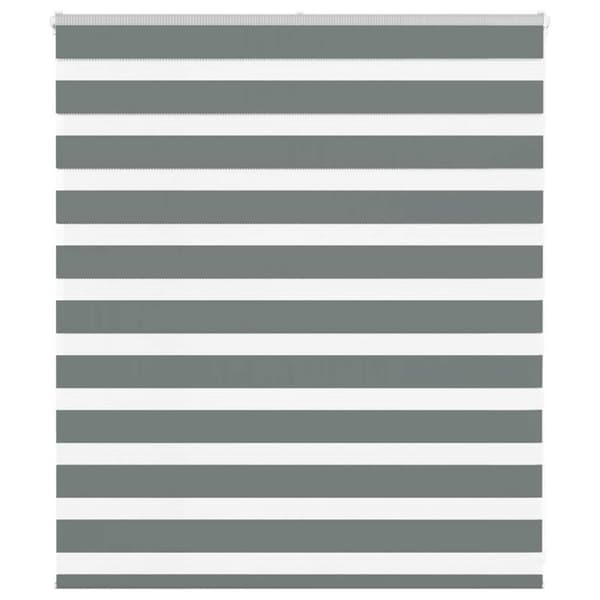 Rullgardin zebra mörkgrå 135x100 cm tyg bredd 130,9cm polyester