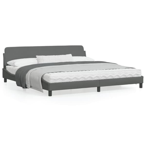 Bed Frame "Dover" Dark Grey 200x200 cm Fabric