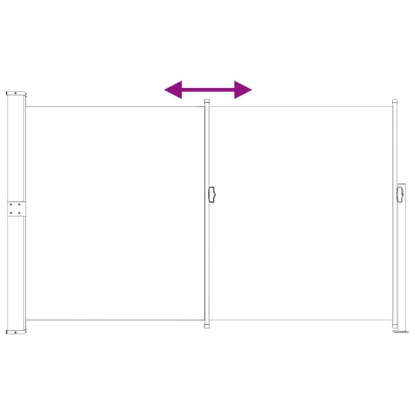 Utfällbar sidomarkis Antracit 300 x 180 cm Polyester