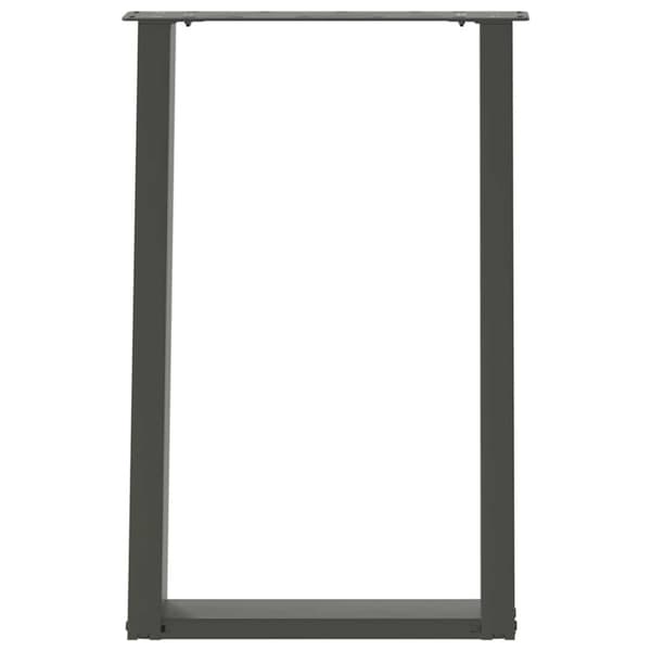 Matbordsben U-formade 2 st antracit 60x(72-73) cm stål