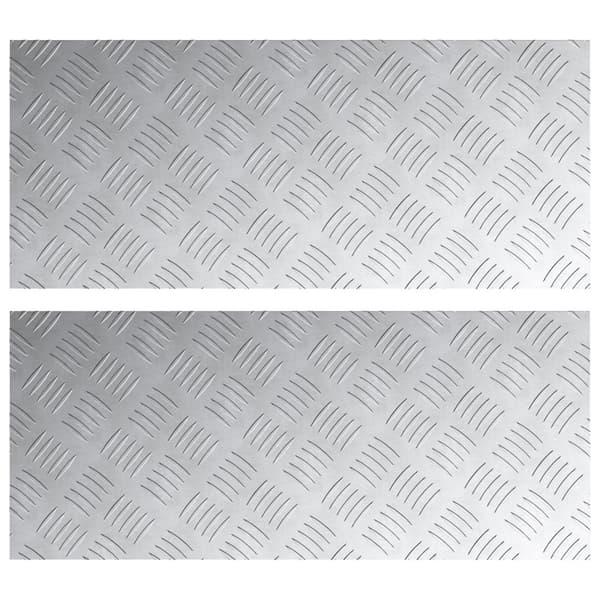 Trappsteg Rektangulär 2 pcs Silver 70 x 30 cm Aluminium