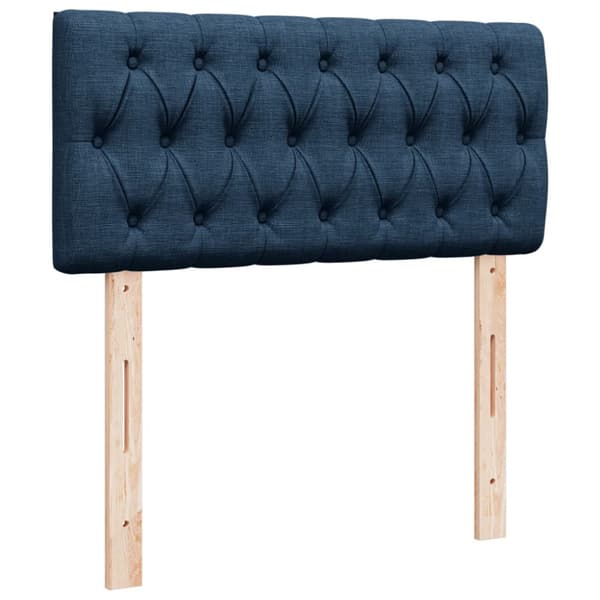 Ramsäng med madrass blå 90x190 cm tyg
