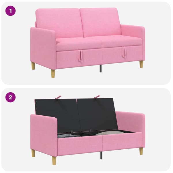 Soffa med förvaring Rosa 152 x 78 x 87 cm Polyester