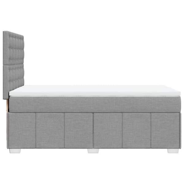 Ramsäng med madrass ljusgrå 100x200 cm tyg