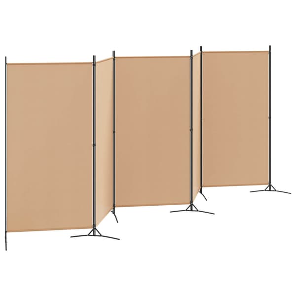 5-panel rumsavskiljare Beige 433 x 180 cm Tyg