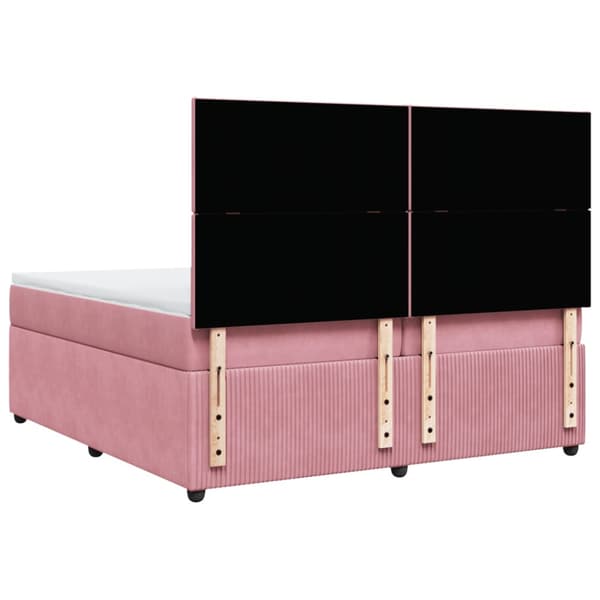 Ramsäng med madrass rosa 200x200 cm sammet