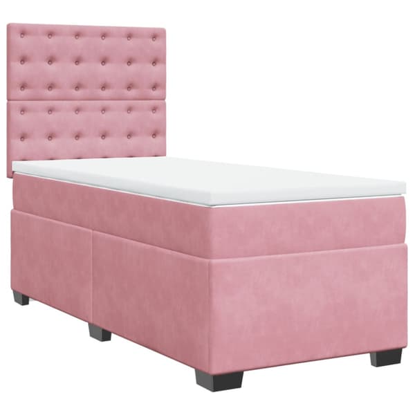 Ramsäng med madrass rosa 100x200 cm sammet