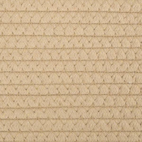 Tvättkorg beige och vit Ø60x36 cm bomull