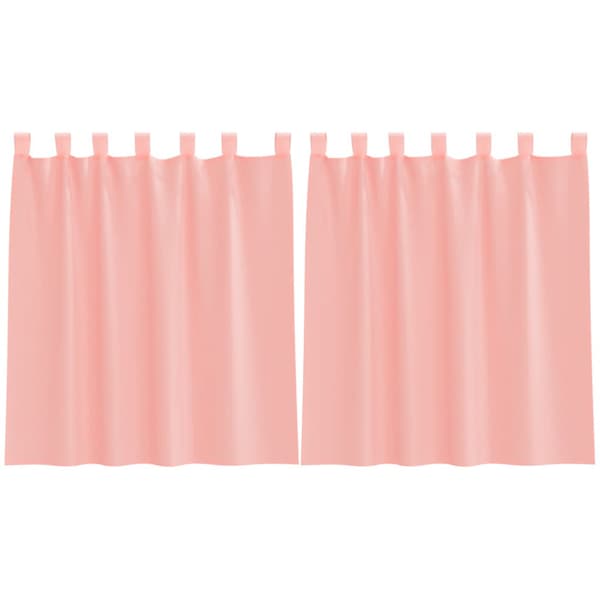 Voile gardiner med stångfickor 2 st rosa