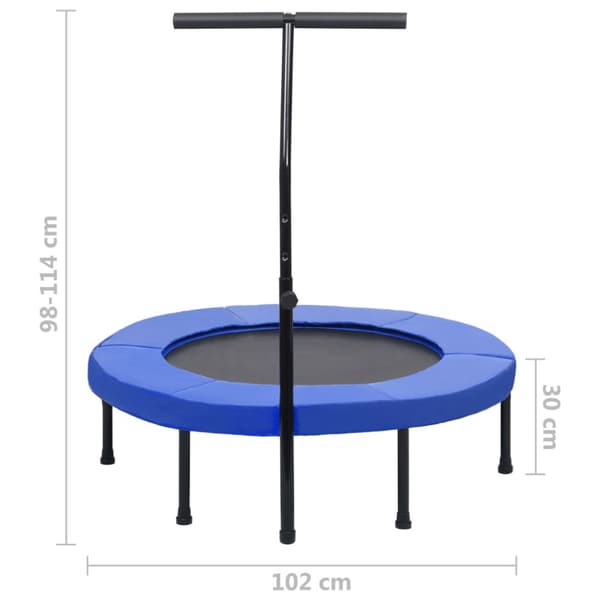 Studsmatta med handtag och säkerhetsskydd 102 cm