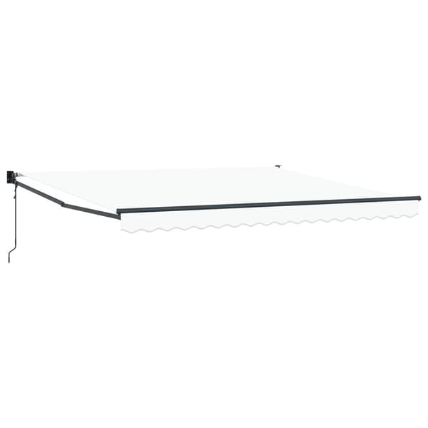 Utfällbar markis Vit 400 × 300 cm Polyester och aluminium