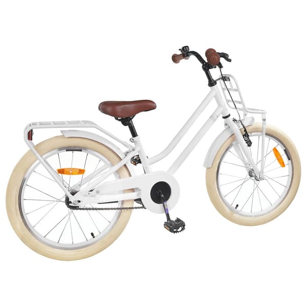 Barncykel 20 Tum för 6-11 år gamla Vit