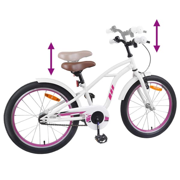 Barncykel 20 Tum för 6-11 år gamla Vit