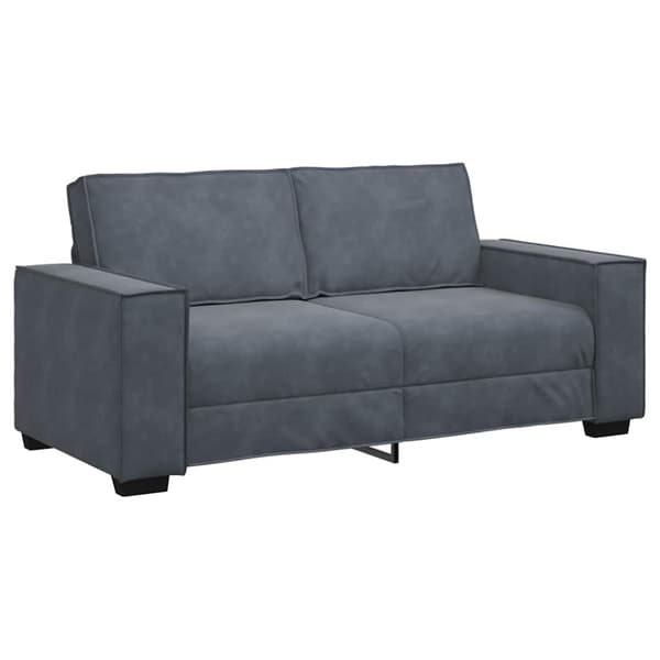 Soffa 2-sits mörkgrå 180x78x84 cm sammet