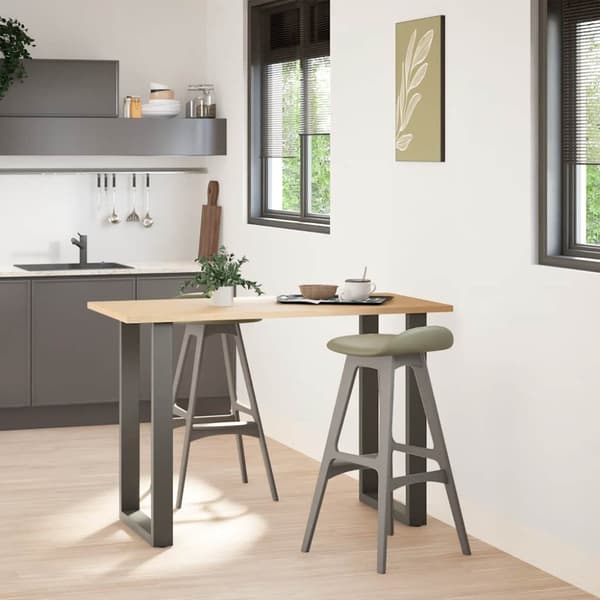 Barbordsben U-formade 2 st antracit 60x(90-91) cm stål