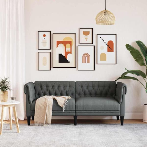 Soffa Mörkgrå 182,5 x 74,5 x 74,5 cm Polyester