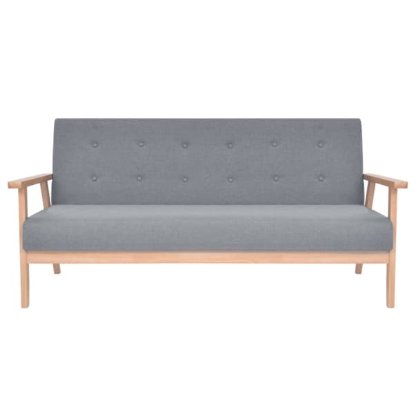 Soffgrupp 2 delar tyg ljusgrå