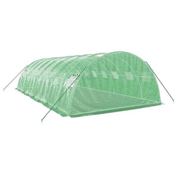 Växthus med stålram grön 32 m² 8x4x2 m