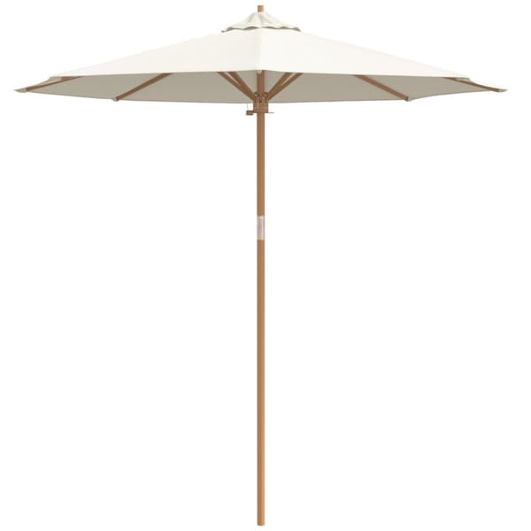 Trädgårdsparasol Krämvit Ø 270 x 260 cm Bambu