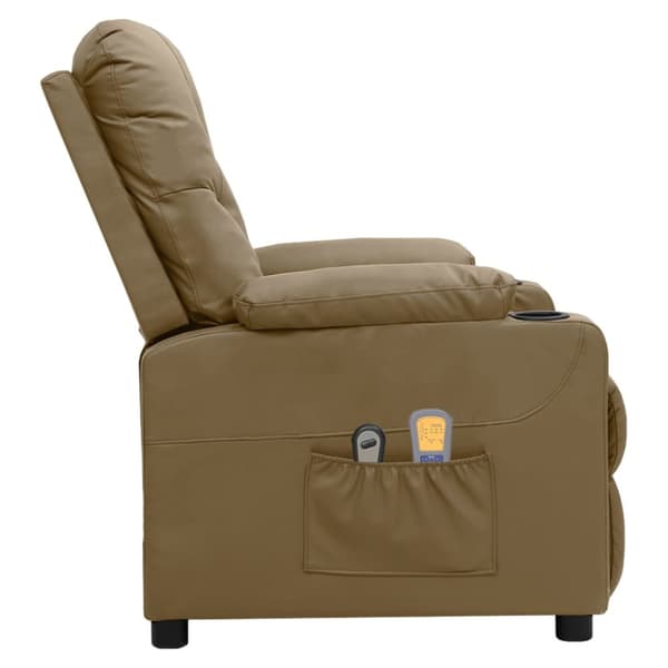 Elektrisk massagefåtölj cappuccino konstläder