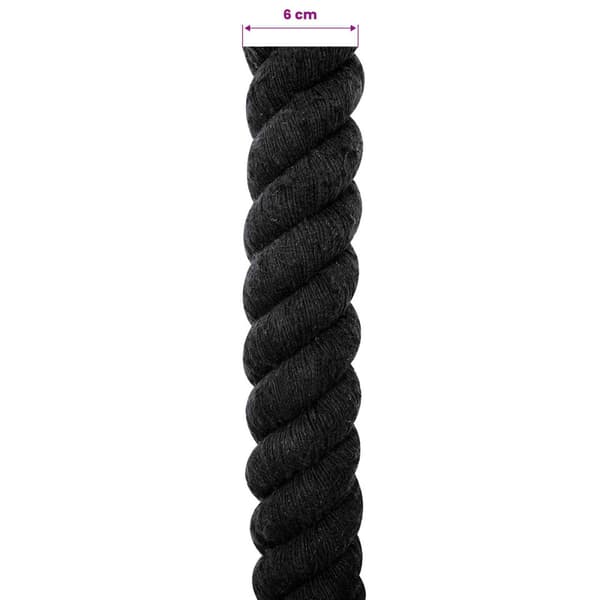 Rep Svart 6 x 6 x 500 cm Bomull