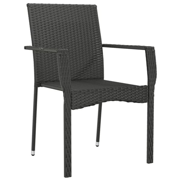 Trädgårdsstolar med dynor 4 st konstrotting svart