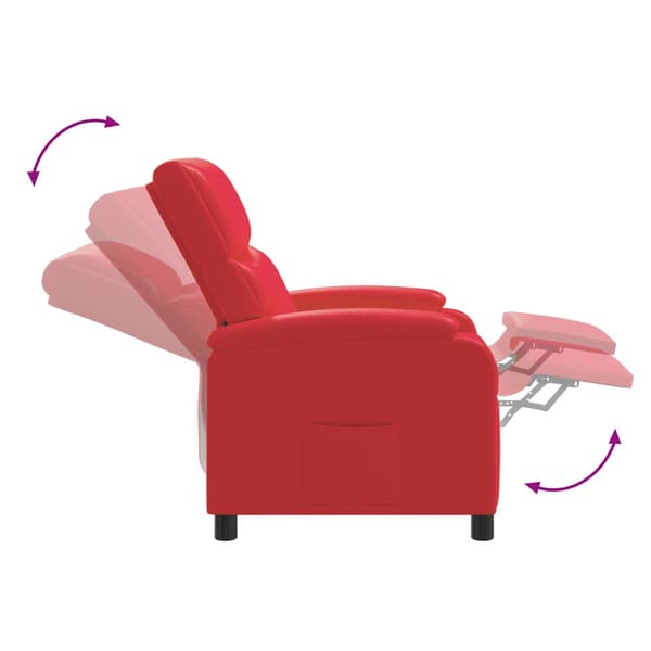 Massagefåtölj Röd Konstläder