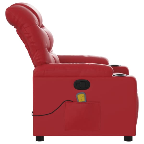 Massagefåtölj röd konstläder