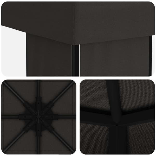 Paviljong 4 × 3 m Antracit Polyester och Stål 190